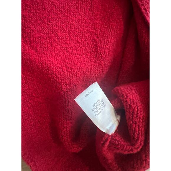 J Jill Pullover Sweater Women's XL Red Mock Neck Long Sleeve Knit Oversized - Picture 5 of 8